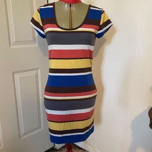 Derek Heart Fitted Scoop Neck Short Sleeve Size XL Stretch